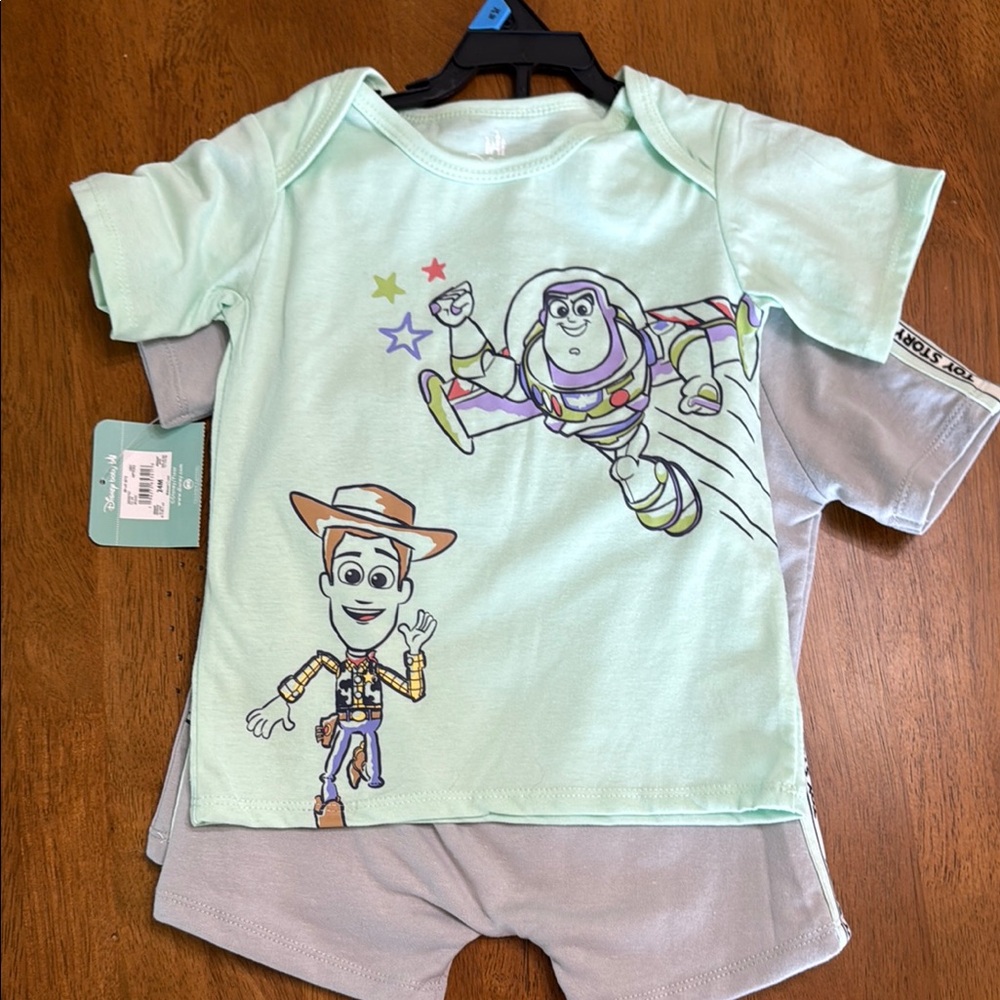 Disney Toy Story Kids Pajama Set - Mint and Gray